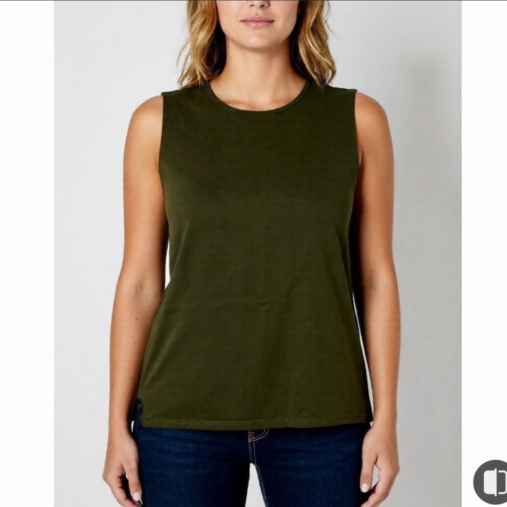Zyia Active Size 3XL OLIVE GREEN Tank Top Sleeveless Shirt Athletic XXXL